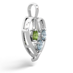 Peridot Glowing Heart 14K White Gold pendant P2233