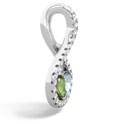 Peridot Pave Twist 'One Heart' 14K White Gold pendant P5360