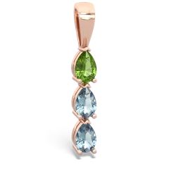 Peridot Dew Drops 14K Rose Gold pendant P2251