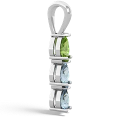 Peridot Dew Drops 14K White Gold pendant P2251