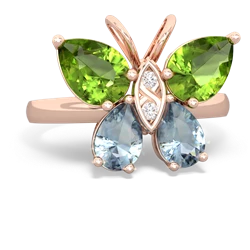 Peridot Butterfly 14K Rose Gold ring R2215