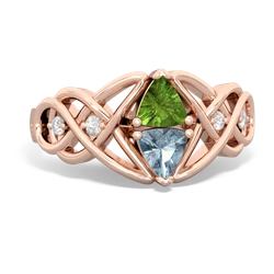 Peridot Keepsake Celtic Knot 14K Rose Gold ring R5300
