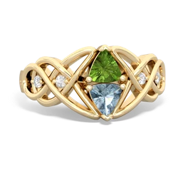 Peridot Keepsake Celtic Knot 14K Yellow Gold ring R5300