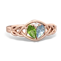 Peridot Celtic Love Knot 14K Rose Gold ring R5420