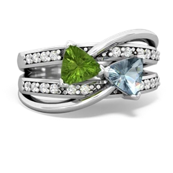 Peridot Bowtie 14K White Gold ring R2360