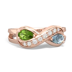 Peridot Diamond Infinity 14K Rose Gold ring R5390