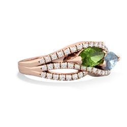 Peridot Diamond Rivers 14K Rose Gold ring R3070