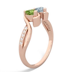 Peridot Side By Side 14K Rose Gold ring R3090