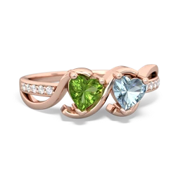 Peridot Side By Side 14K Rose Gold ring R3090