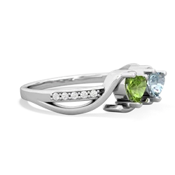 Peridot Side By Side 14K White Gold ring R3090