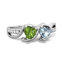 Peridot Side By Side 14K White Gold ring R3090