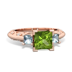 Peridot Eternal Embrace Engagement 14K Rose Gold ring C2001