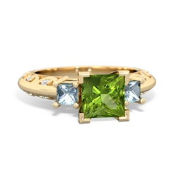 Peridot Eternal Embrace Engagement 14K Yellow Gold ring C2001