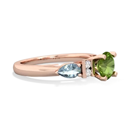 Peridot 6Mm Round Eternal Embrace Engagement 14K Rose Gold ring R2005