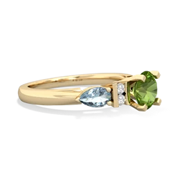 Peridot 6Mm Round Eternal Embrace Engagement 14K Yellow Gold ring R2005