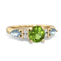 Peridot 6Mm Round Eternal Embrace Engagement 14K Yellow Gold ring R2005