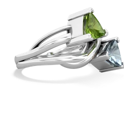 Peridot Split Band Swirl 14K White Gold ring R2341