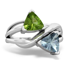 Peridot Split Band Swirl 14K White Gold ring R2341