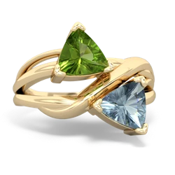 Peridot Split Band Swirl 14K Yellow Gold ring R2341