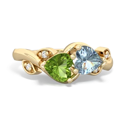 Peridot Floral Elegance 14K Yellow Gold ring R5790