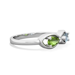 Peridot Infinity 14K White Gold ring R5050