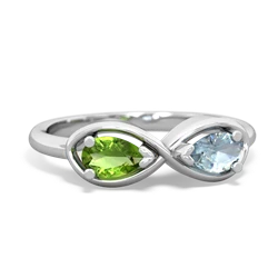 Peridot Infinity 14K White Gold ring R5050