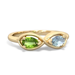 Peridot Infinity 14K Yellow Gold ring R5050