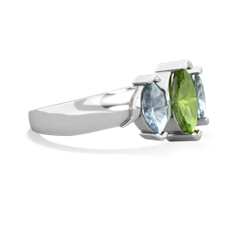 Peridot Three Peeks 14K White Gold ring R2433