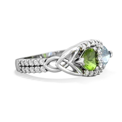 Peridot Sparkling Celtic Knot 14K White Gold ring R2645