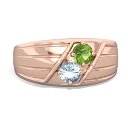 Peridot Men's Streamline 14K Rose Gold ring R0460