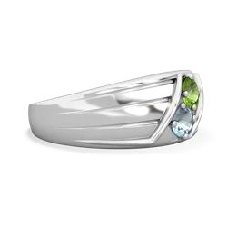 Peridot Men's Streamline 14K White Gold ring R0460