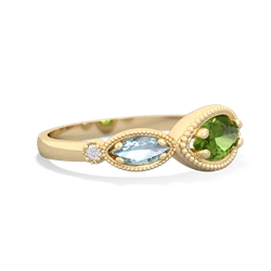 Peridot Milgrain Marquise 14K Yellow Gold ring R5700