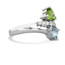 Peridot Heart To Heart 14K White Gold ring R2064