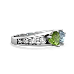 Peridot Heart To Heart 14K White Gold ring R3342