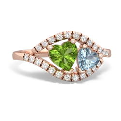 Peridot Mother And Child 14K Rose Gold ring R3010