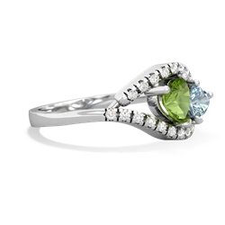 Peridot Mother And Child 14K White Gold ring R3010