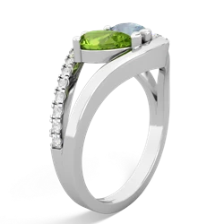 Peridot Nestled Heart Keepsake 14K White Gold ring R5650