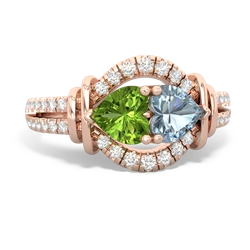 Peridot Art-Deco Keepsake 14K Rose Gold ring R5630