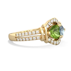 Peridot Art-Deco Keepsake 14K Yellow Gold ring R5630