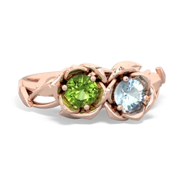 Peridot Rose Garden 14K Rose Gold ring R5510