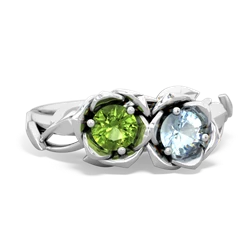 Peridot Rose Garden 14K White Gold ring R5510