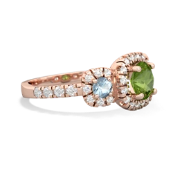 Peridot Regal Halo 14K Rose Gold ring R5350