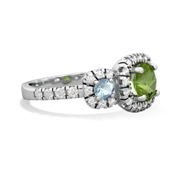 Peridot Regal Halo 14K White Gold ring R5350