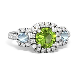 Peridot Regal Halo 14K White Gold ring R5350