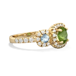 Peridot Regal Halo 14K Yellow Gold ring R5350