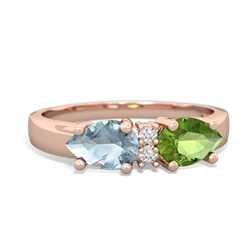 Peridot Pear Bowtie 14K Rose Gold ring R0865