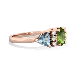 Peridot Antique Style Three Stone 14K Rose Gold ring R2186