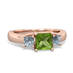 Peridot Three Stone Trellis 14K Rose Gold ring R4015