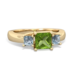 Peridot Three Stone Trellis 14K Yellow Gold ring R4015