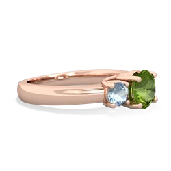 Peridot Three Stone Round Trellis 14K Rose Gold ring R4018